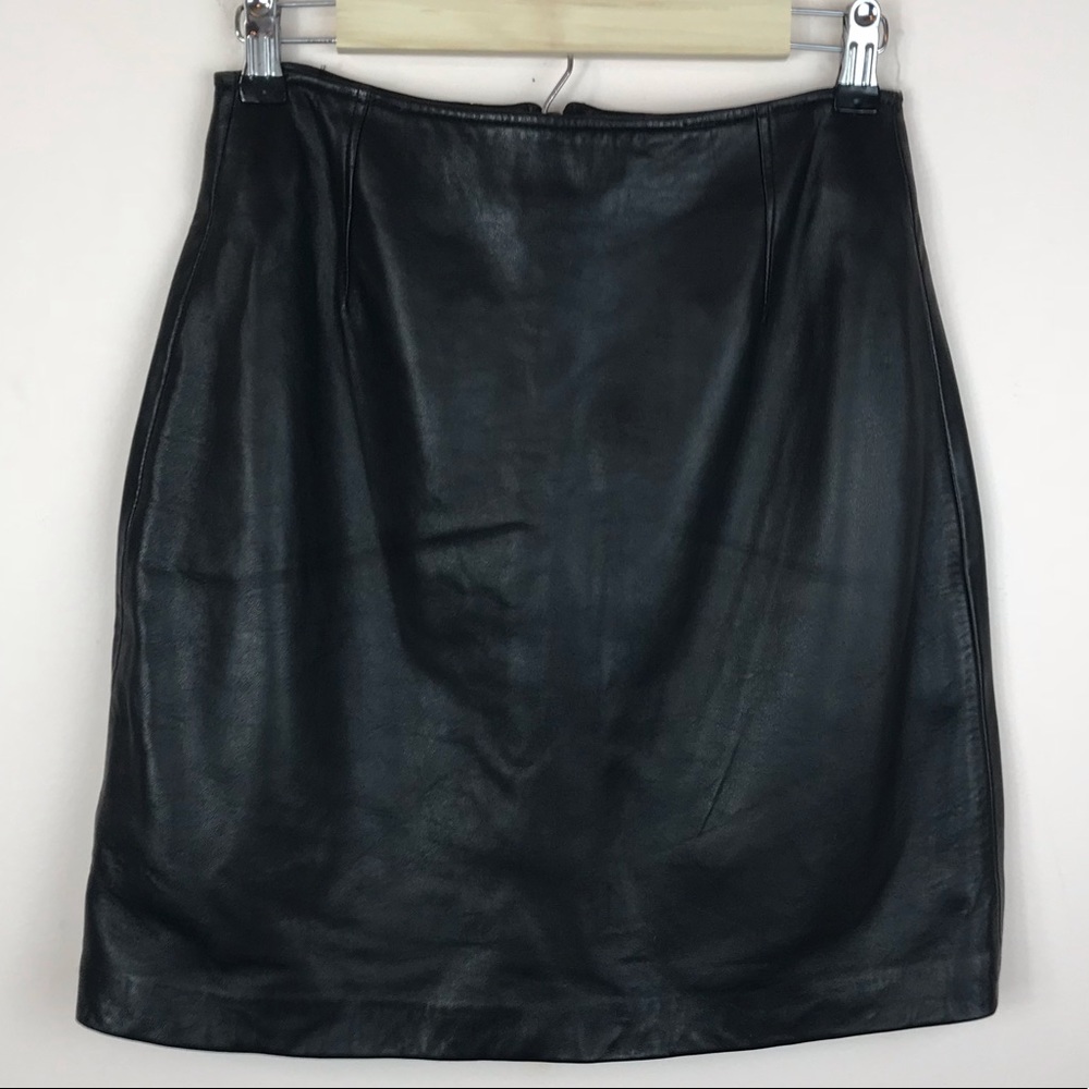 Calvin Klein | 100% Genuine Leather Mini  Skirt